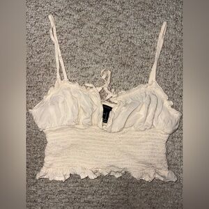 Forever 21 Cream Ruffled Women's Top